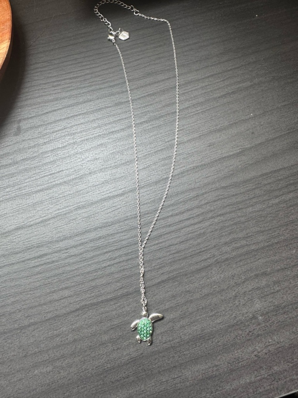 torrid Silver Necklace with Green Turtle Pendant